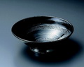 漆黒銀彩渦8寸高台鉢